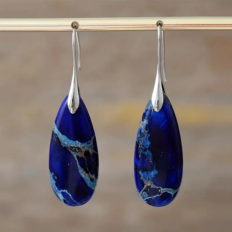 Droplet Imperial Stone Decor Dangle Earrings