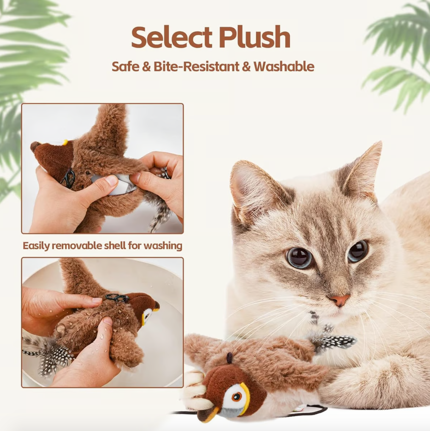 🔥 Last Day Sale Price | 🐾Interactive Chirping Bird Cat Toy