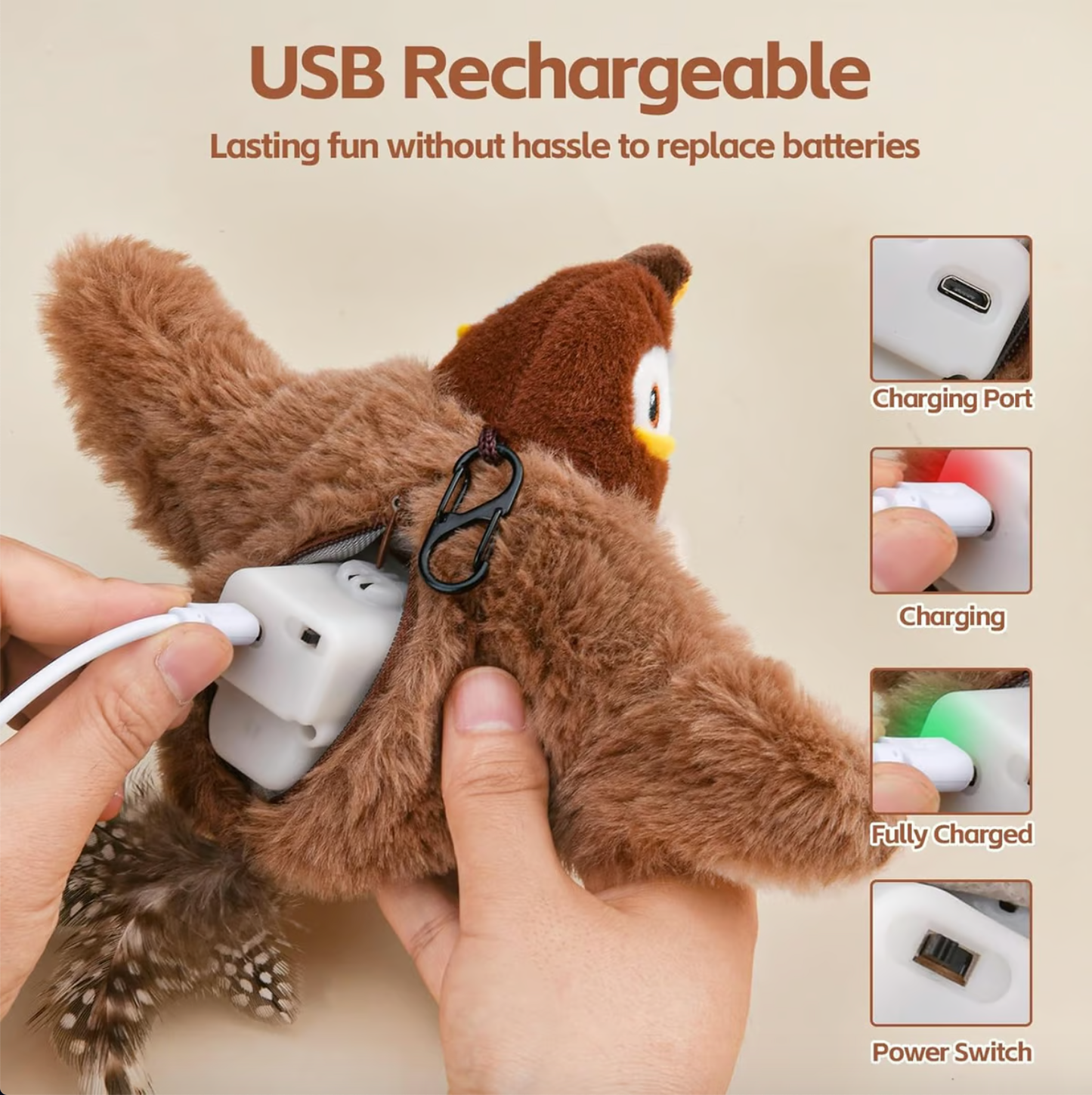 🔥 Last Day Sale Price | 🐾Interactive Chirping Bird Cat Toy