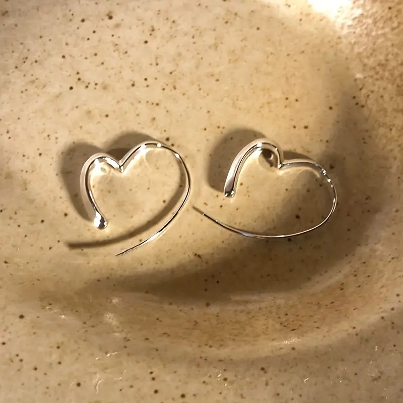 Irregular Heart Design Hoop Earrings