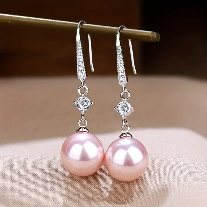 Exquisite White Faux Pearl Drop Dangle Earrings